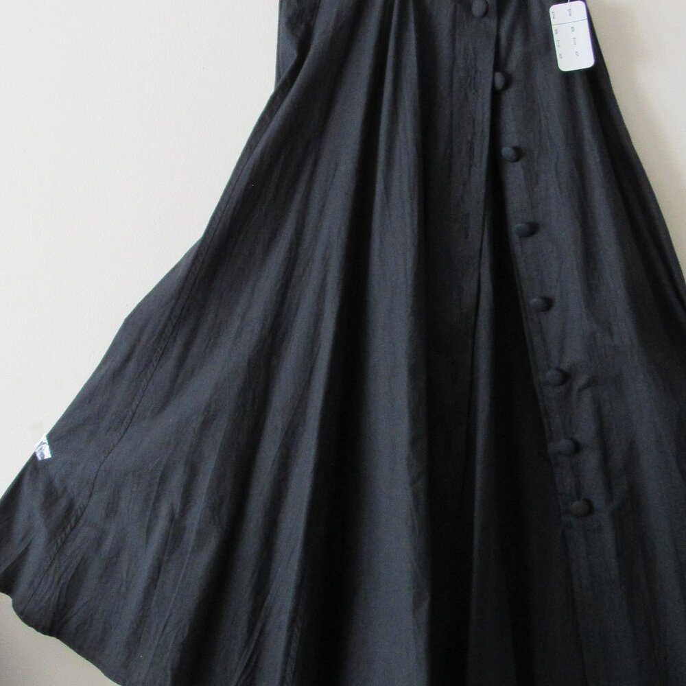 Lilia Smith 100% cotton button down the front Black Long Skirt
